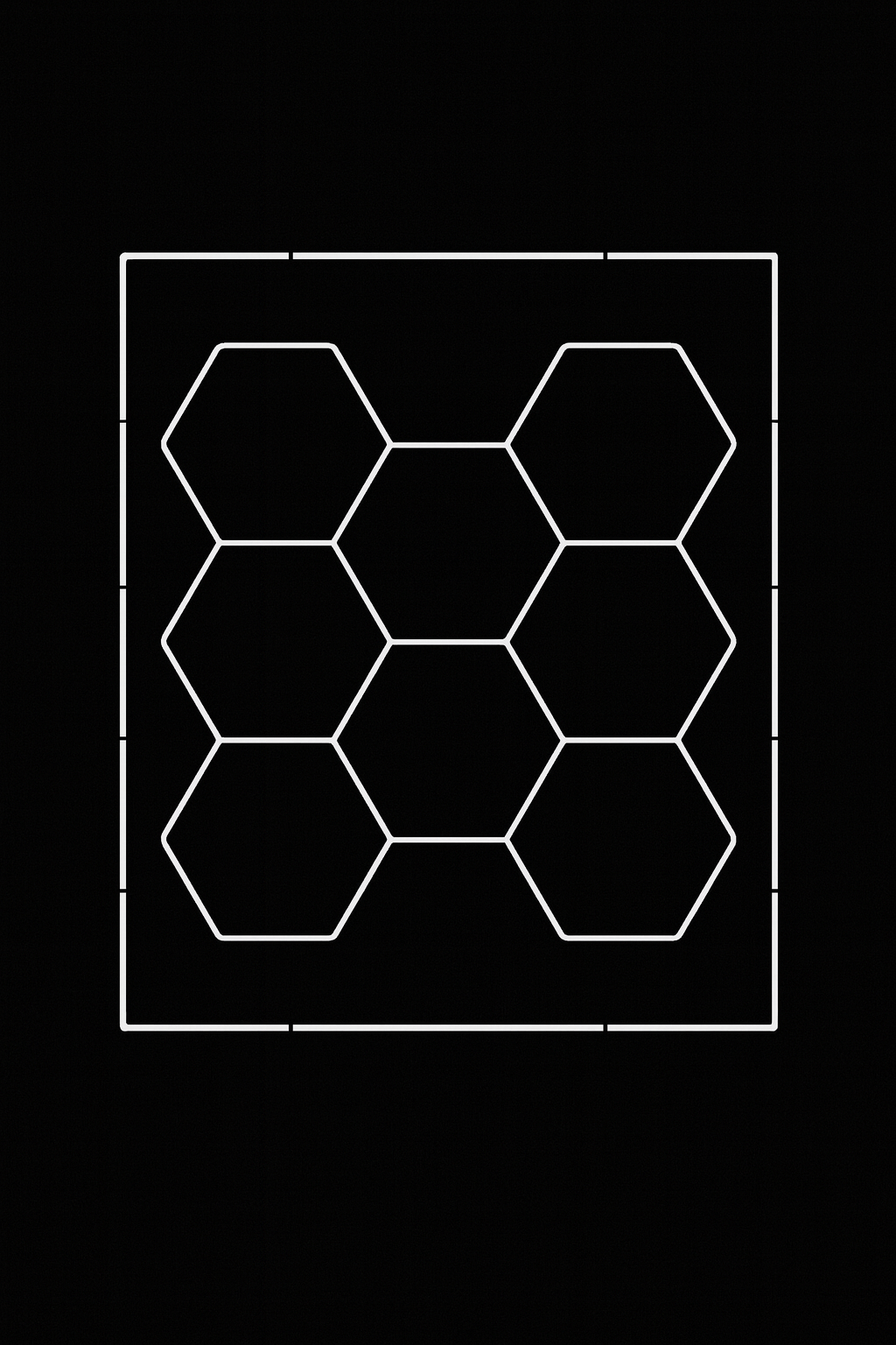 8‑Hex Premium Hexagon LED Lighting Kit WITH BORDER 3030mm x 2430mm