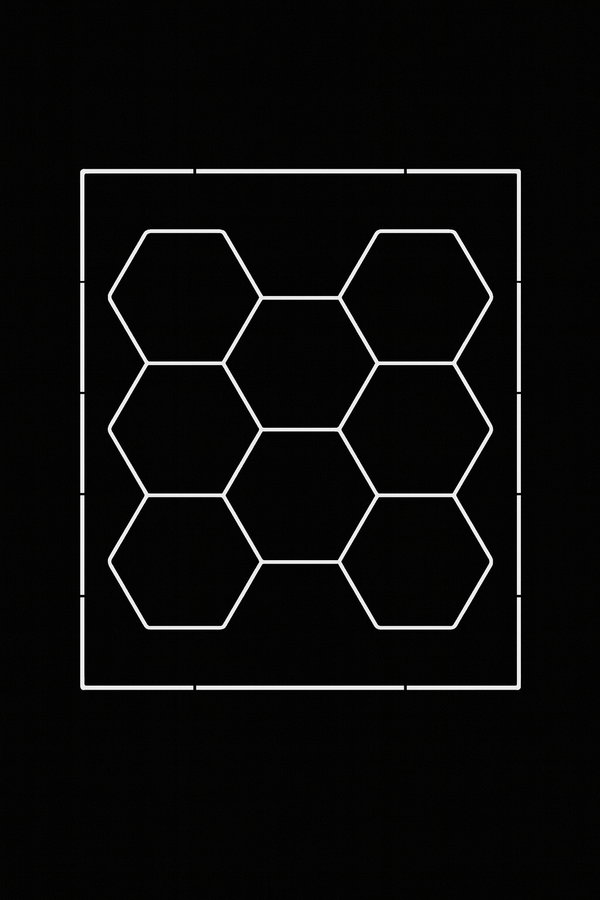 8‑Hex Premium Hexagon LED Lighting Kit WITH BORDER 3030mm x 2430mm