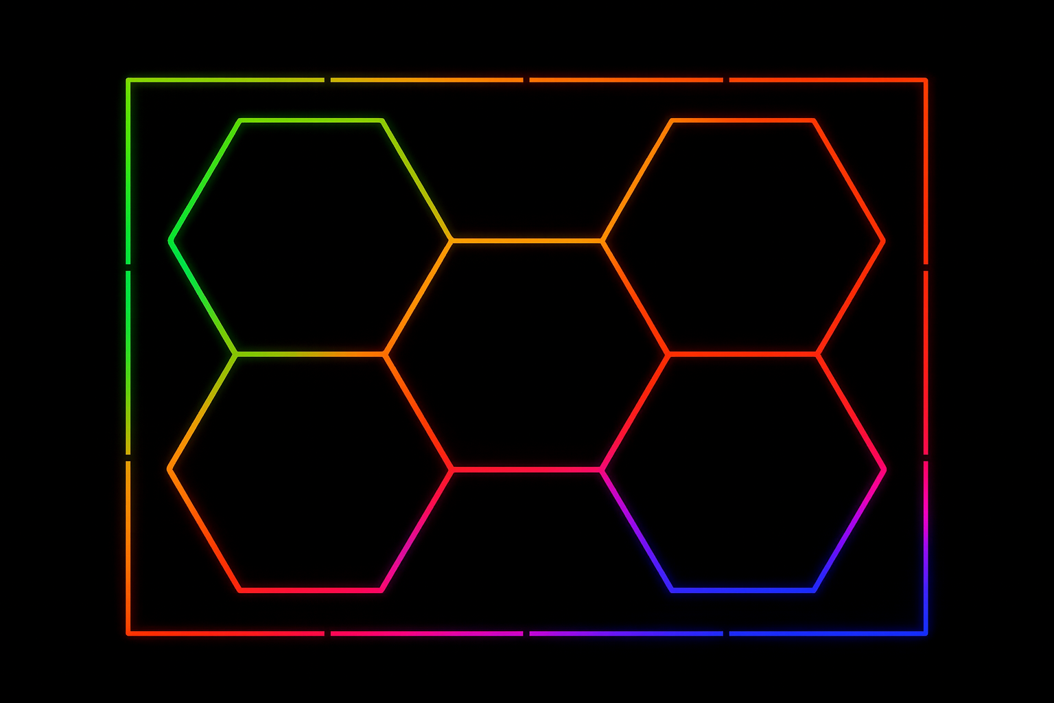 5-Hex With Border Premium RGB Hexagon LED Lighting Kit