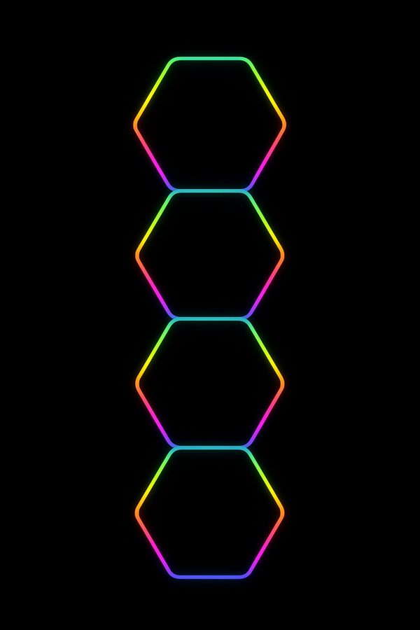 4-Hex Premium RGB Hexagon LED Lighting Kit