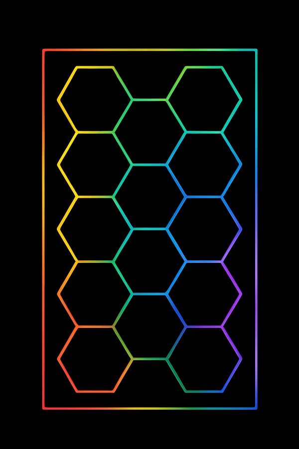 14-Hex With Border Premium RGB Hexagon LED Lighting Kit