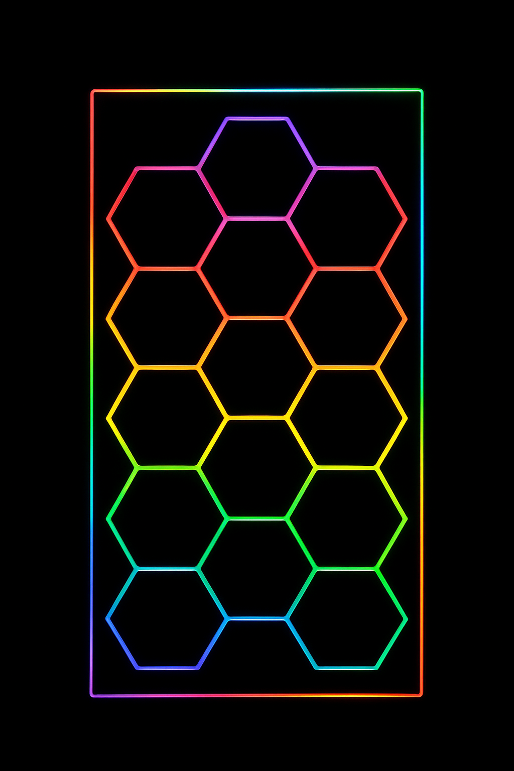 15-Hex With Border Premium RGB Hexagon LED Lighting Kit