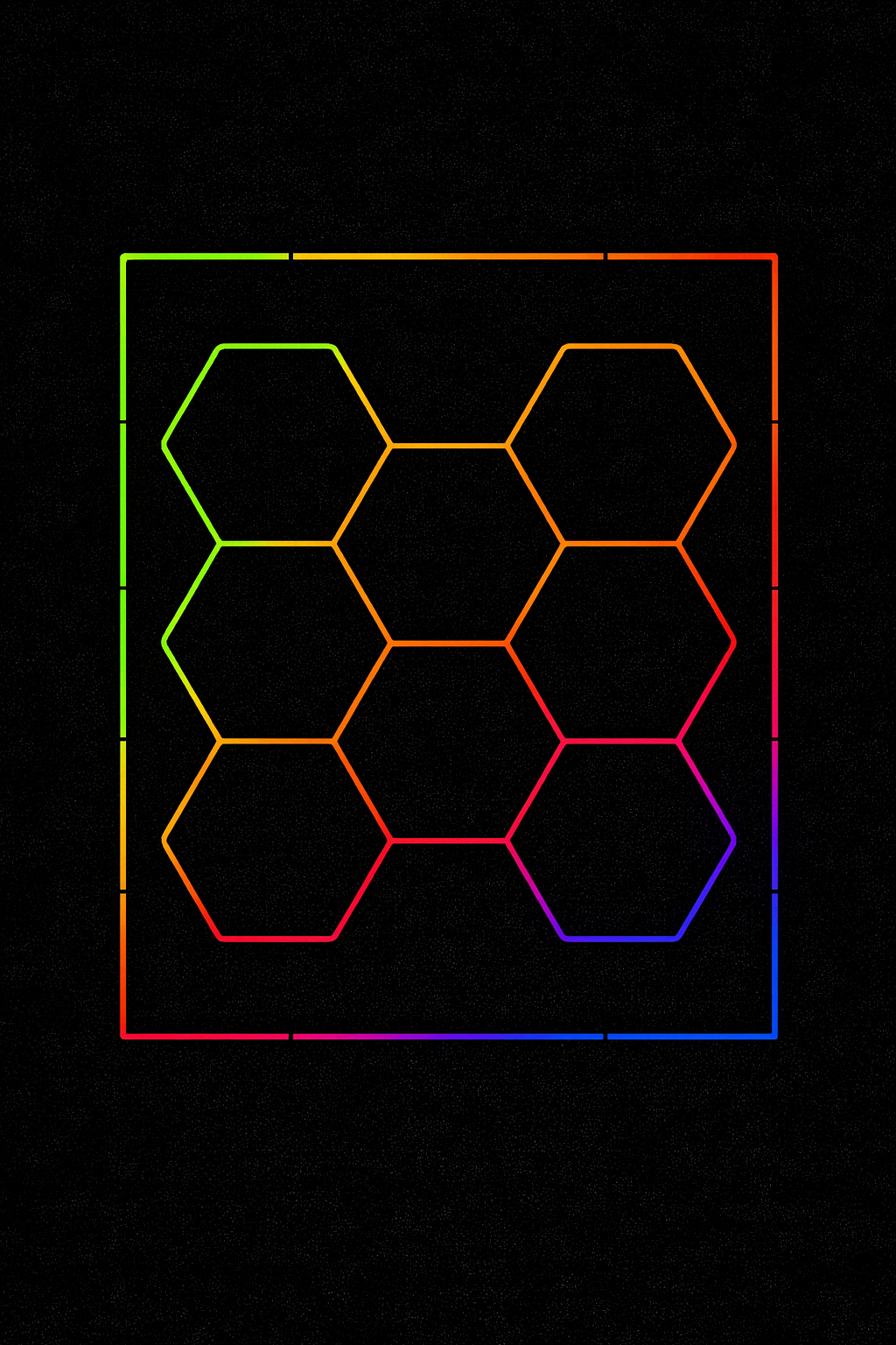 8-Hex With Border Premium RGB Hexagon LED Lighting Kit