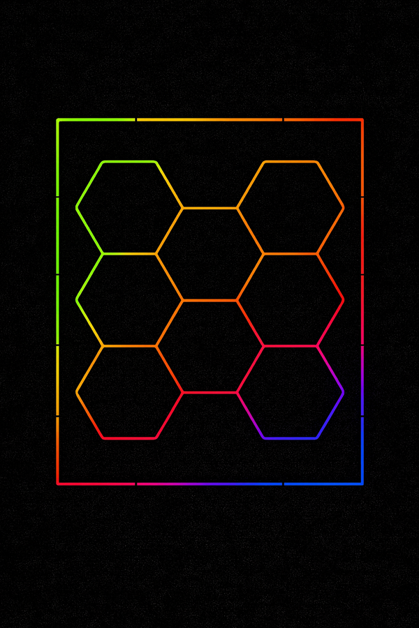8-Hex With Border Premium RGB Hexagon LED Lighting Kit