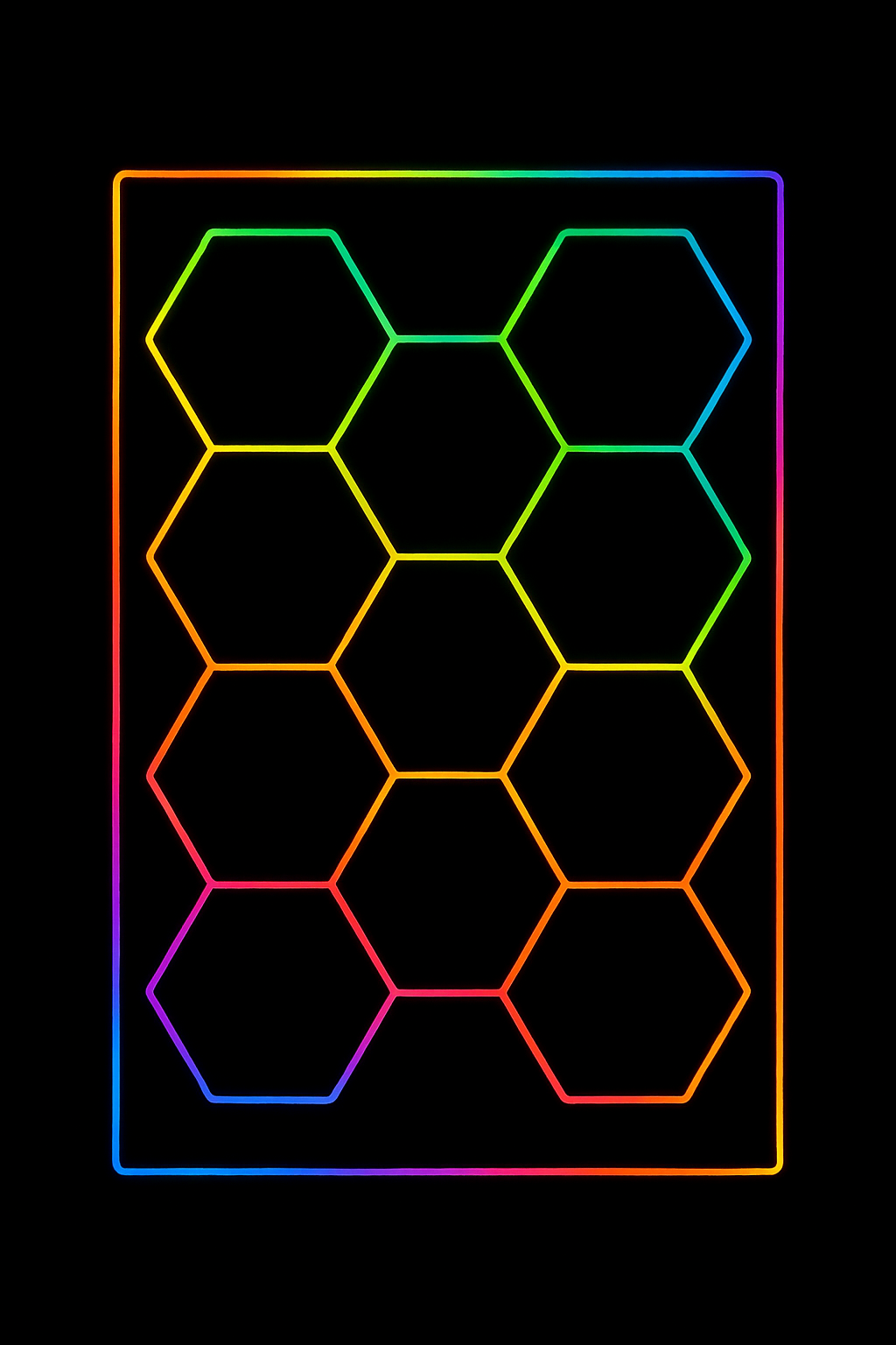 11-Hex With Border Premium RGB Hexagon LED Lighting Kit